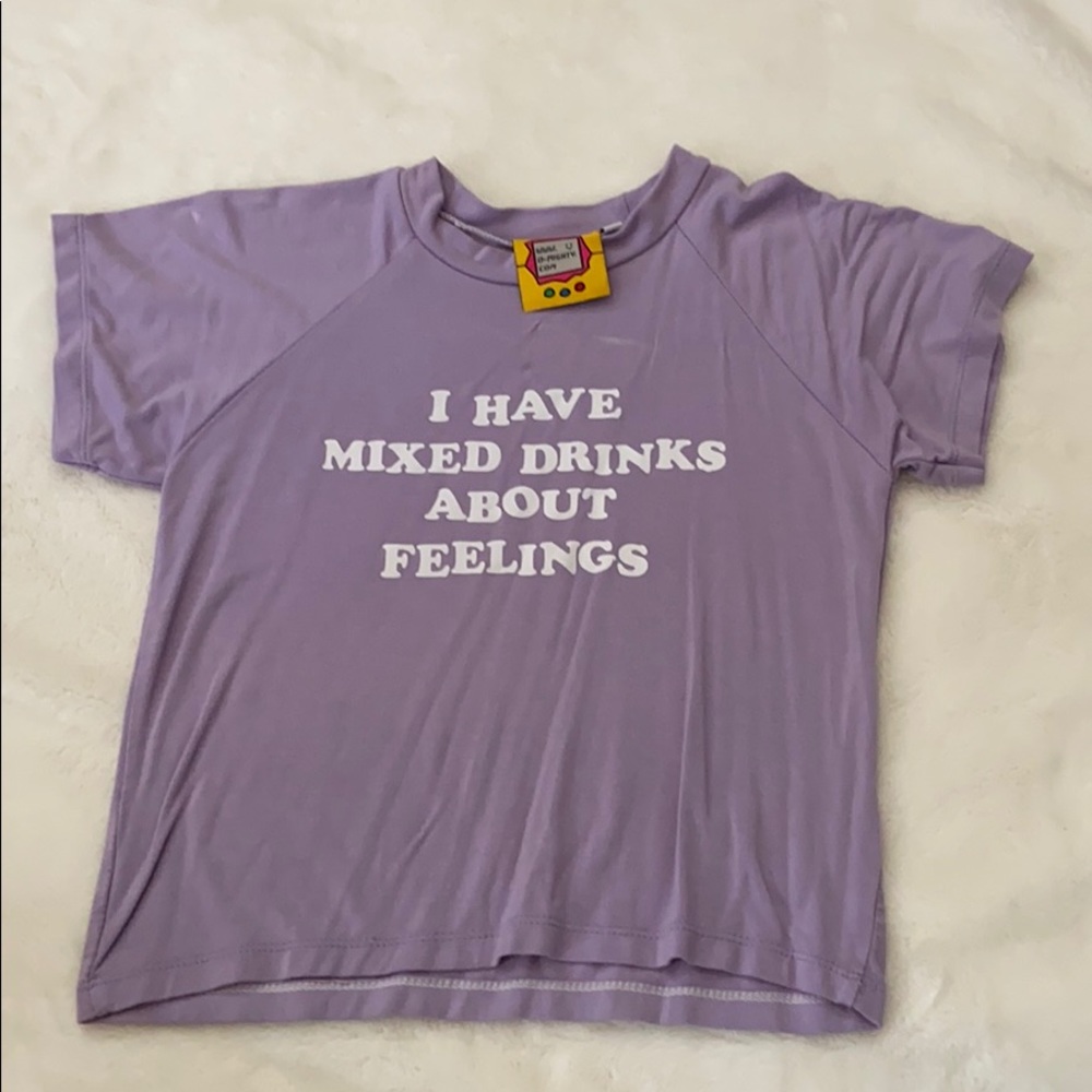 O-Mighty cropped purple graphic tee